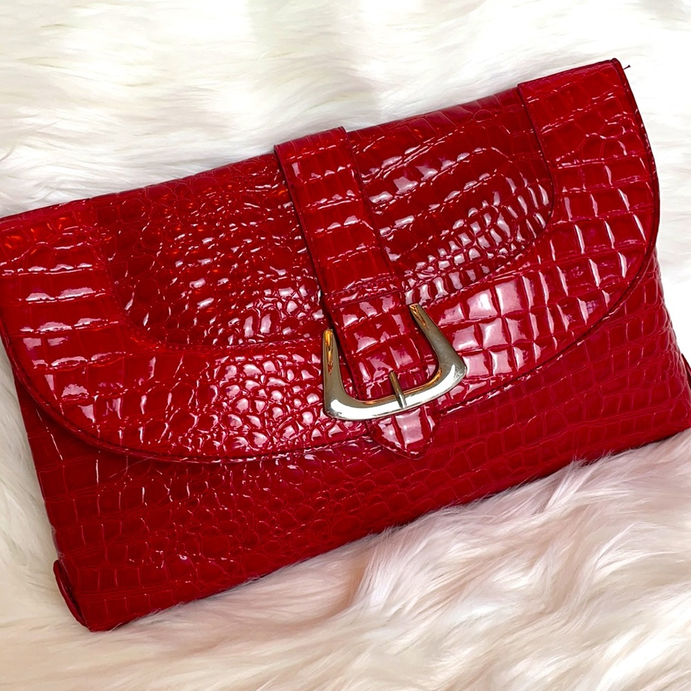 Red Croc Clutch WHBM Large Size
